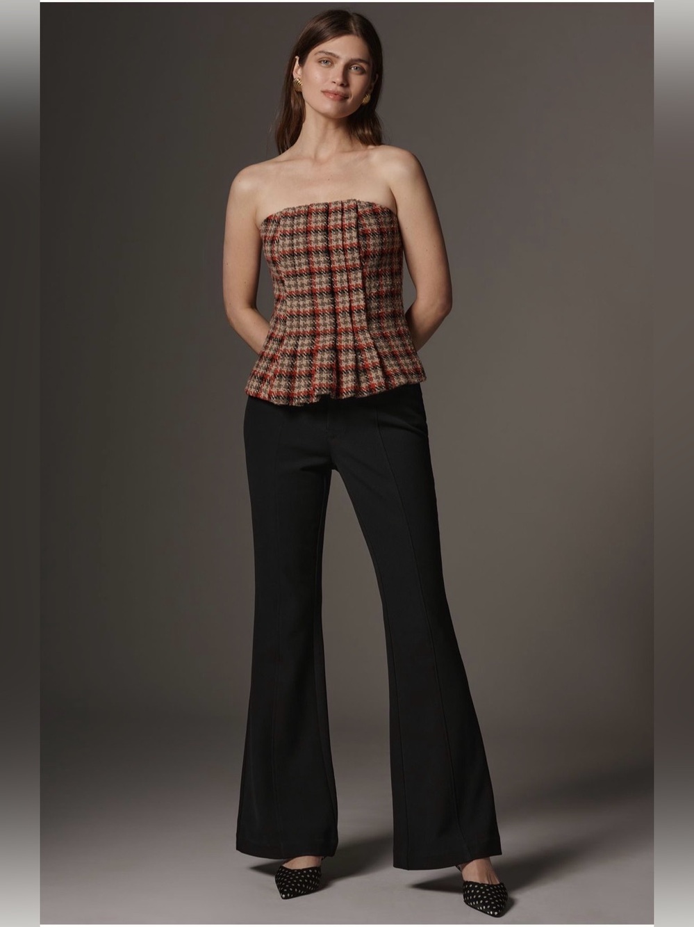 Anthropologie Maeve Off Duty Mid-Rise Flare Pants